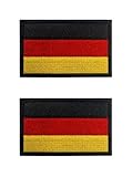 2 Stück 5x3 cm Mini Deutschland Flaggen Patch Gestickt Abzeichen Deutsch Applikationen für Kleidung Taschen Rucksack Uniform Weste Hundegeschirr Militär Taktisch Draussen Jersey