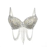 BellyLady Bauchtanz Tribal Paillettenbesetzte Bh Top, 34ein / 34b / 7 B, Geschenk - Idee Silber