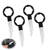 TDUNSYA Entriegelungsschlüssel,4 Stück Autoradio Entriegelungswerkzeug,Autoradio Ausbauwerkzeug,Kompatibel Passend für die Meisten Autos(Schwarz)
