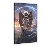 BIQHTGA Harpyie-Königin, Fantasy-Kunst-Poster, Leinwand-Poster, Wandkunst, Dekordruck, Bild Gemälde für Wohnzimmer, Schlafzimmer, Dekoration, 20 x 30 cm