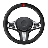 Shining Wheat Lenkradbezug aus Veloursleder, universell, 37-38 cm Durchmesser, weich, mit 7 farbigen Markern