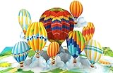 papercrush® Pop-Up Karte Heißluftballon - 3D Glückwunschkarte mit Ballon (Geburtstag, Hochzeitskarte für Flitterwochen, Abschied), besondere Gutscheinkarte & Geldgeschenk für Heißluftballon-Fahrt