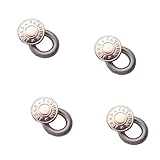 4 Stück Hosenbunderweiterung Knopf, Hosenknopf Erweiterung, Taille Extender Elastischen Knopf, Jeans Einziehbare Knöpfe, Bund Expander Set für Jeans Röcke Hosen Herren Damen