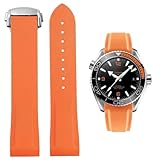 FOUUA Uhrenarmband für Omega Silikon Gummi Uhrenarmbänder 20mm 22mm Sanft Wasserdicht Sport Ersatz Faltschließe Armbänder Original Uhrenarmband Omega Seamaster SpeedMaster De Ville