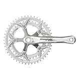 Stronglight - Pedal Compact Straße Doppelt Brett 34 Zähne / 50 Zähne - Kurbel Aluminium Länge 170Mm - Kettenblätter Stahl - Silver