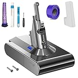 MVMOD V8 Akku, 21,6V 5000mAh V8 Ersatzakku für Dyson V8 Absolute V8 Animal V8 Motorhead V8 Fluffy SV10 Handstaubsauger Kompatibel Wandhalterung