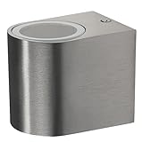 ChiliTec Wandleuchte Aussen - IP44 Außenwandleuchte mit GU10 Fassung Wandlampe Beleuchtung für Haus, Garten, Hof, WegEdelstahl poliert