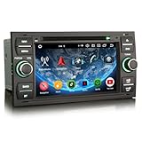 8-Kern 4GB+64GB 7 Zoll Android 14 Autoradio 2Din mit GPS Navi für Ford Fiesta Focus Transit Galaxy C-Max S-Max Kuga Bluetooth 5.0 CarPlay Android Auto DSP WiFi 4G DAB+ OBD2 DVD CD DVB-T2 FM RDS