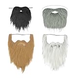 NITAIUN 4 Stück Gefälschte Bärte Schnurrbärte Halloween Lustiger Zubehör Falscher Kostüm Whisker für Weihnachtsfeier Erwachsene Kinder