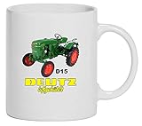 Deutz Luftgekühlt D 15 Tasse Kaffeebecher Keramik, 330 ml Inhalt | Weiß