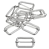 sourcing map Metall Gürtelschnalle 38x20x3.8mm, 10 Pcs Silber Leiterschnalle Kohlenstoffstahl Schiebeschnalle Taschenzubehör zum Nähen für Handtaschen, Geldbeutel, Rucksack Reparatur