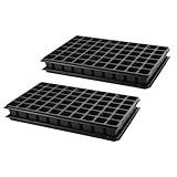 Pullmer Anzuchtplatte Tiefwurzler mit Untersetzer mit 60 Pflanzlöchern, Topfplatte, 2er-Pack, Saatplatte für 60 Töpfe 46x46 mm je Platte, perfekt für die Aussaat, für Sämlinge oder Stecklinge