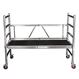 Rollgerüst, Alu Gerüst, 3 m Arbeitshöhe, TÜV/GS geprüft, für Innen und Außen, Aluminium Rollrüstung, DIN EN 1004 & 1298, kompakt, Zimmergerüst, AC STEIGTECHNIK xPress BASIC-SX