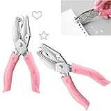 Lhdfyqt 2 Stück Lochzange Metall Einzelloch, Handlocher Metall Einzelne, Handlocher zum Selbermachen, Handgehaltener locher mit Weichem Griff, für Zuhause, Büro, Schule