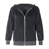 HZling Damenmantel aus Kunstpelz, lange Ärmel, Tasche, Pure Color Mink Bunny Coat, grau, 46