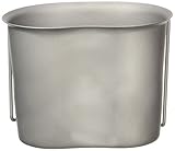 Mil-Tec US Feldflaschenbecher, Nierenform, mit Drahtgriffen, 500ml, Silber / Schwarz, 1 Stück (1er Pack)