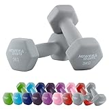 Miweba Sports Neopren Hantelset NKH100 | ????? Hantel - Hexagon Hanteln Set - Kurzhanteln - Kurzhantel Set - Gymnastikhanteln - Hantel Set - Dumbbell - 0,5-10 Kg (2X 3.0 kg, Grau)