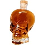 VB VIN BOUQUET FIA 1457 Totenkopf-Dekanter 1 Liter, einzigartiges und elegantes Design, perfekt für Whisky, Wein und Spirituosen, Durchsichtig