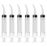 JETOP 6 Stück Dental Spritzen, 12 ml Dental Irrigation Spritze mit Maßnahme, Spritze mit Gebogener Spitze für Die Zahnpflege, Heimtiere Pflege, Kleberfüllung
