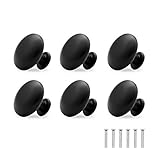 Runde Schrankgriffe, 6 Stück Matt-Schwarz Schubladenknopf, Moebelknauf, Schubladengriffe, Kommodenknöpfe Schubladenknöpfe Set, Möbelgriff für Küche Schrank Schublade Tür Möbel (Rund 30mm)