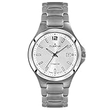 Dugena Herren-Armbanduhr 4460661 Titan, Quarz, silbernes Zifferblatt, Titangehäuse, Saphirglas, Titanarmband, Drückerfaltschließe, 5 bar