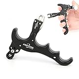 ZSHJGJR Bogenschießen Compound Bogen Release Aids 4 Finger Aluminiumlegierung Compound Bogen Release Einstellbare Empfindlichkeit Caliper 360 Grad Klemmkopf (Schwarz)