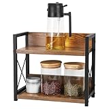 Kssvzz Gewürzregal Stehend mit 2 Ebenen, Küchenregal Arbeitsplatte, Kleines Regal Holz für Küche, Wohnzimmer, Esszimmer, Büro, Badezimmer