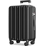 SHOWKOO Koffer Groß 75cm Hartschale Leicht Reisekoffer Polycarbonat Erweiterbar Haltbar Trolley Handgepäck mit TSA Schloss und 4 Rollen XL -Schwarz