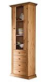 clever-moebel Glasvitrine, Vitrine aus Kiefernholz, gelaugt, Wohnzimmer-Schrank