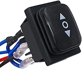 Taiss/Momentaner Polaritätsumkehr schalter Wasserdichter DC 12V 10A Steuermotor für Hebezeug, Kran, Linearaktuator 6-polig 3 Positionen (EIN) Aus (EIN) AC 110 V-220 V Wippschalter mit Kabel