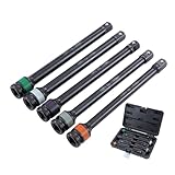 KATSU 5 Stück 1/2" Verlängerungsstangen für Drehmoment Torsionsstab 8 Zoll Länge 150 bis 200 Nm, CR-MO, für Sicherheitssicherung Radmuttern