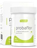 nupure probaflor - 90 Kapseln + Inulin - 11 Stämme - magensaftresistent - Kulturenkomplex mit Milchsäurebakterien und Bifidobakterien - 3 Monatsvorrat