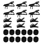 Luter 24 Stück Metall Mic Krawatte Clip Mikrofon Windschutz Mikrofon Draht Clip Kit, Mikrofon Halskette Clip Ersatz für Lavalier Mikrofone