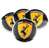 4 Nabendeckel Auto Emblem Set Esel Aufkleber Sticker Radkappe Radnabe Reifen Auto 56mm für Ferrari