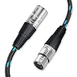 Ultra HDTV 2m XLR HiFi Audio Kabel – XLR Stecker auf Buchse – Robuste Metallstecker mit Einrast-Mechanik & Knickschutz – Premium Nylonmantel – Ideal für Mikrofone, Mischpulte, Audio-Interfaces