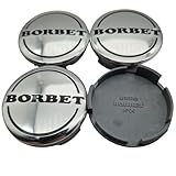 4X Original Borbet Felgendeckel | 56mm/55mm | 5348 | Nabendeckel Nabenkappe Chrom Hochglanz Poliert Center Cap
