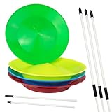 Juggle Dream Satz von 4 Drehteller Jonglierteller mit 4 teilbare Handstäbe Klassische Zirkusdrehteller für Kinder und Erwachsene Spinnplatten