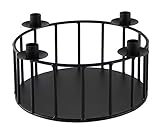 Kaheku Kleiner Kerzenhalter Mura schwarz Metall für Baumkerzen D 16 cm H 8 cm Tischschdeko Weihnachstdeko Kerzenständer mit Korb zum Füllen