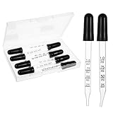 8 Stück Glaspipette 1ml,Tropfer Glas,Silikon Liquid Dropper,Glass Pipette Dropper,Glastropfer mit Messungen,Pipettentropfer mit Gummikopf,Transparente Pipette,Tropfpipette,für Malerei Kunst Labor