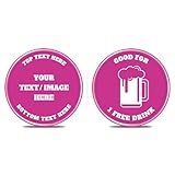 200 Stück personalisierte Kunststoff-Poker-Chips, Vollfarbdruck Ihres Logos und Textes auf dem Chip, gut für Getränke, Pokerkartenspiel (Rosarot)