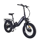 nakxus 20F213 Elektrofahrrad 20 Zoll E-Bike, 36V 14.5Ah Akku herausnehmbar, 250W Motor, LCD-Display, 7-Gang, Reichweite 80 km, 25 km/h, IPX5 wasserdicht für Erwachsene