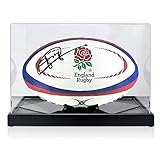 Exclusive Memorabilia England Rugbyball signiert von Jonny Wilkinson. Vitrine