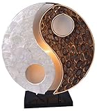 Deko-Leuchte YING YANG NATUR, rund, Natur-Material, Höhe ca. 30 cm