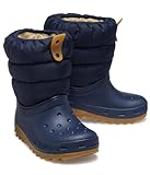 Crocs Unisex Kinder Classic Neo Puff Boot K Stiefel, Navy/Gum, 33/34 EU