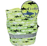 HECKBO - Magischer Hai Ranzen Regenschutz - Farbwechsel bei Nässe - Reflektierende Sicherheitsstreifen - Wasserdichtes Polyester, Hai, Einheitsgröße