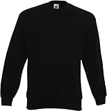 Fruit of the Loom Herren Set-In Sweat Sweatshirt, Schwarz (Black 101), Large