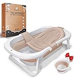 XXL Babywanne faltbar FawnsLife - faltbare badewanne baby mit bequemen Sitz und faltbarer Wassereimer- baby badewanne faltbar in Premium Qualität, praktisch für kleine Räume und Reisen.