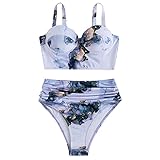 ZGNB Bikini Damen High Waist,Hotpants Oder Waist Bandeau Smocked Swimwear Badeanzug Grosse GröSsen Bikinis MäDchen 152 Tankini Rot Schwarz Sexy Bikini, Hellblau #12, S