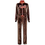 Onsoyours Damen Y2K Sportanzug Trainingsanzug Mode 2-Teiliges Set Sport Sportjacke Jacke Mit Reißverschluss Sporthose Hose Mit Tunnelzug A Braun M