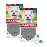 ADVANTIX Sparset: Elanco Spot on für Hunde 4 kg - 10 kg, Schutz vor Zecken & Flöhen, wehrt Mücken & Stechfliegen vor dem Stich ab – Schutz für Urlaub & Alltag, Wirkung bis zu 4 Wochen, 2x4 Pipetten